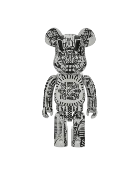 1000% H.R. Giger Chrome Version Be@rbrick White
