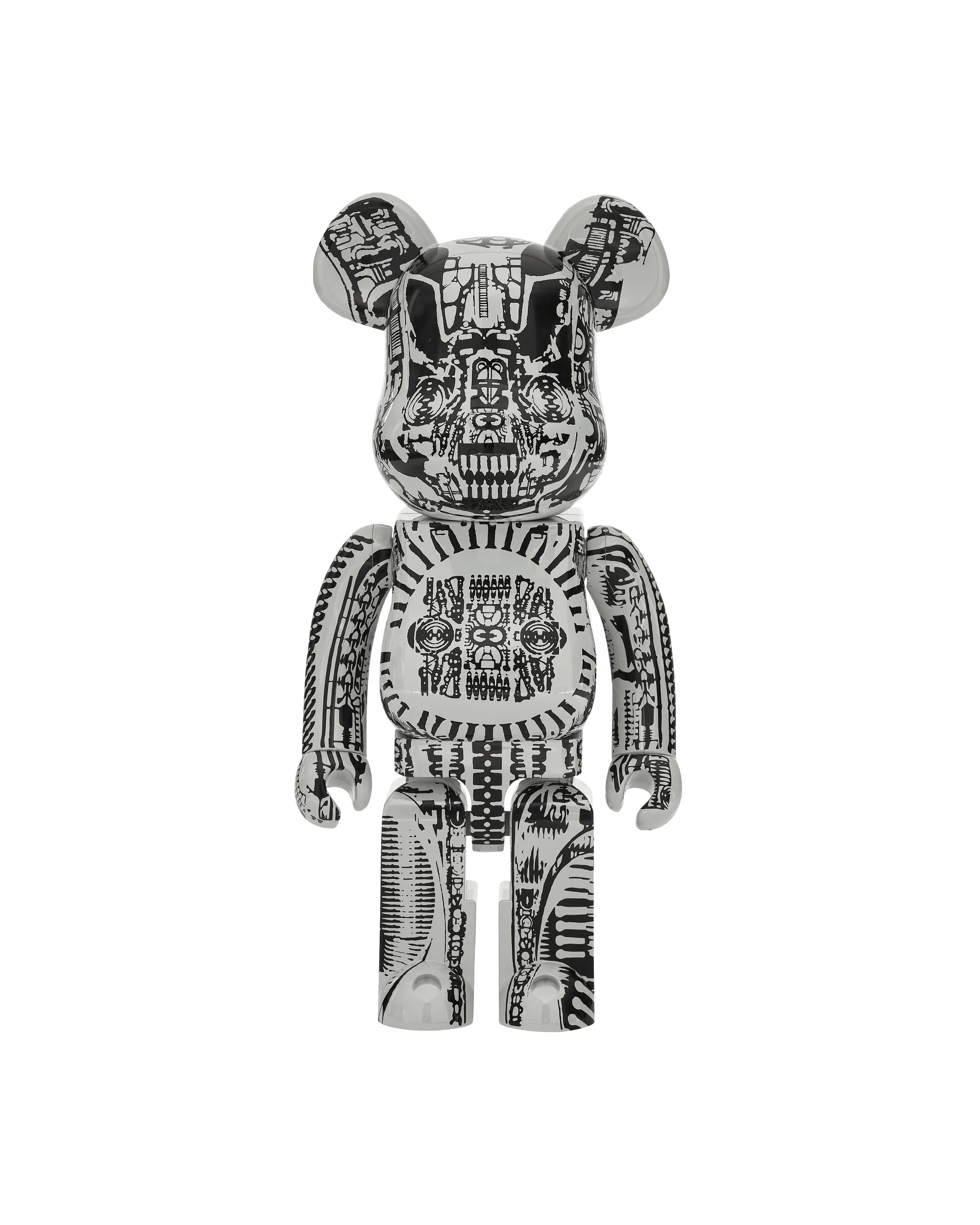 1000% H.R. Giger Chrome Version Be@rbrick White