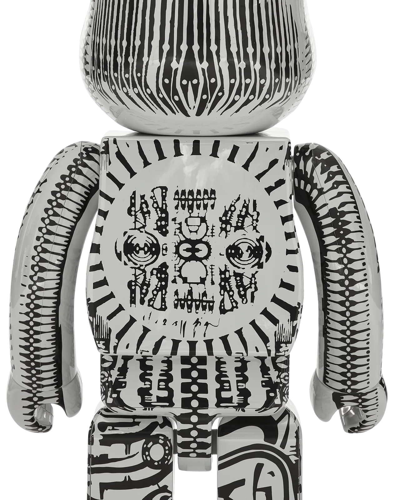 1000% H.R. Giger Chrome Version Be@rbrick White