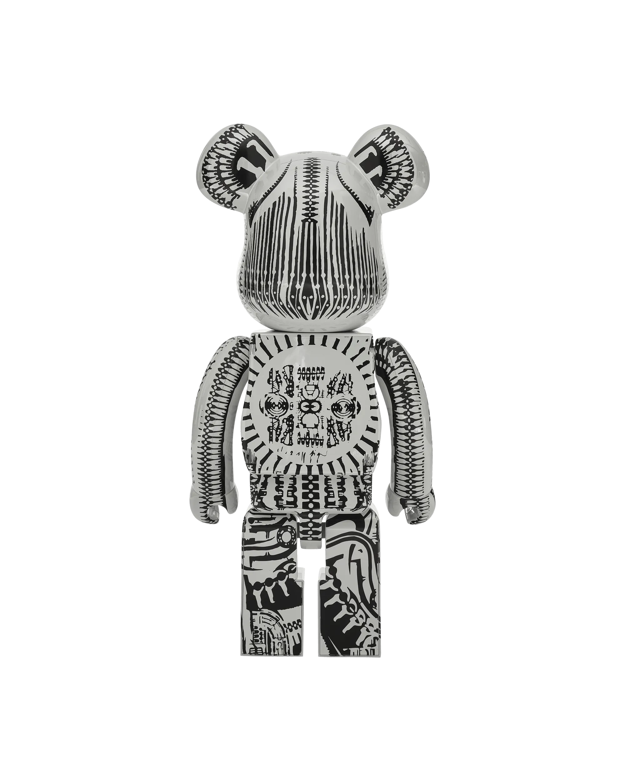 1000% H.R. Giger Chrome Version Be@rbrick White