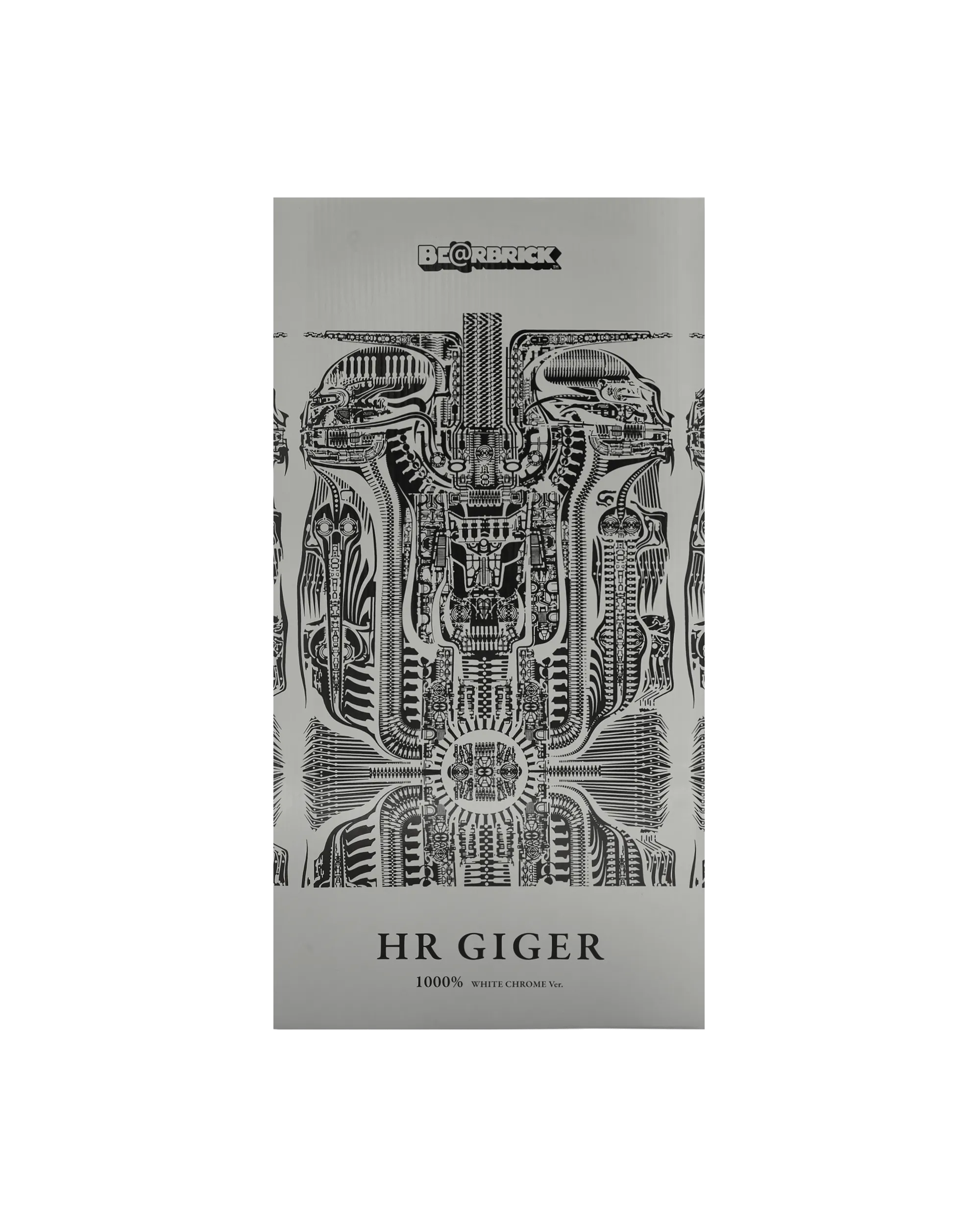 1000% H.R. Giger Chrome Version Be@rbrick White