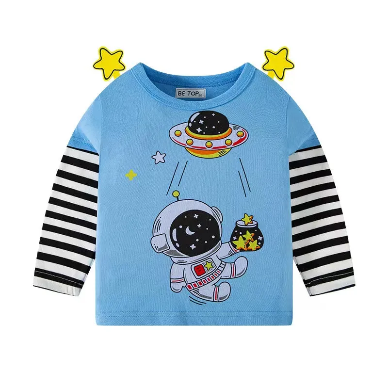 Astronaut Striped Long Sleeve Top