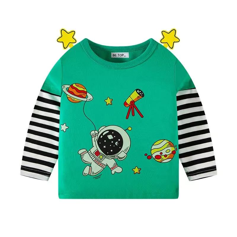 Astronaut Striped Long Sleeve Top