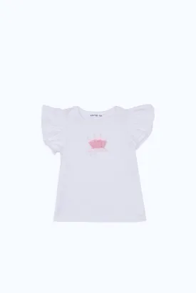 Baby Girls White Bell Sleeves Printed T-Shirt