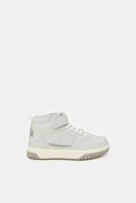 Boys Grey Color Block High Top Sneakers