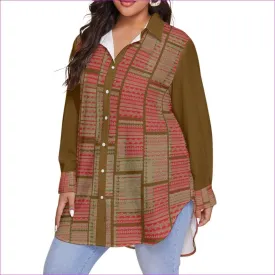 Chained 2 Womens Long Sleeve Button-Up Voluptuous ( ) Plus Size Shirt