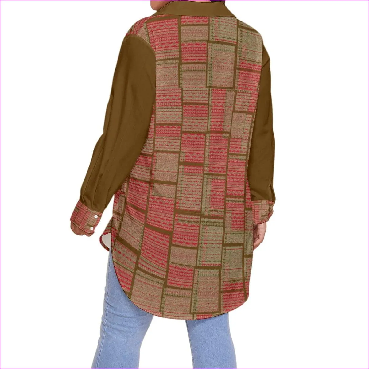 Chained 2 Womens Long Sleeve Button-Up Voluptuous ( ) Plus Size Shirt