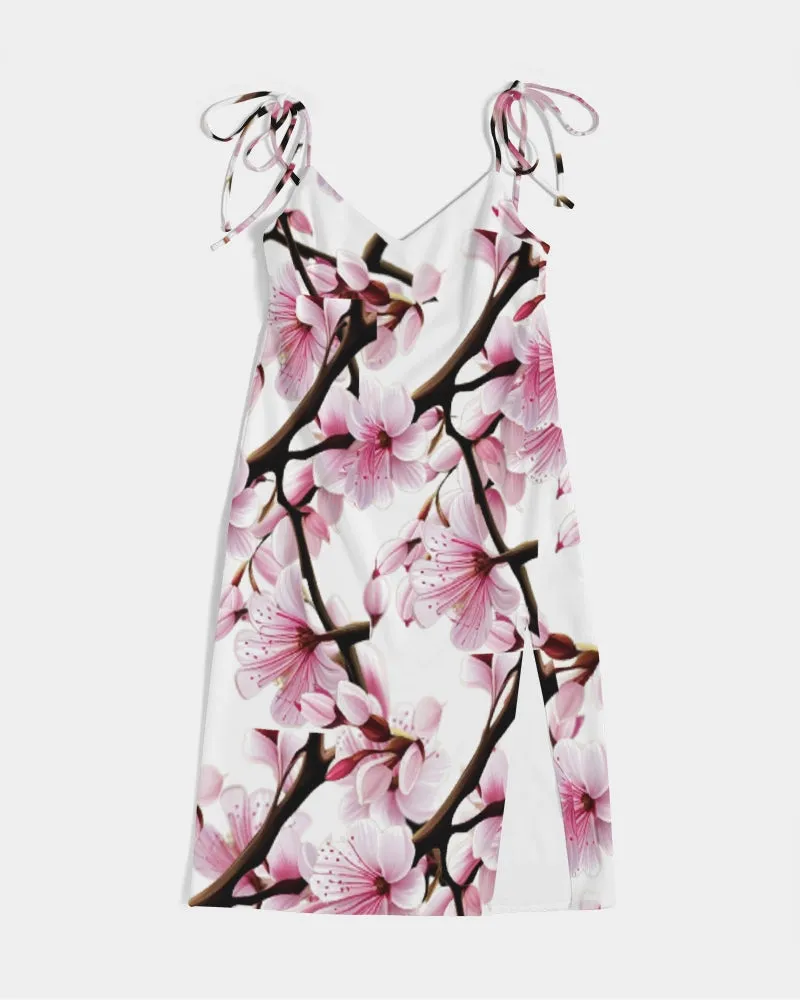 Cherry Blossom Women's Tie Strap Split Dress