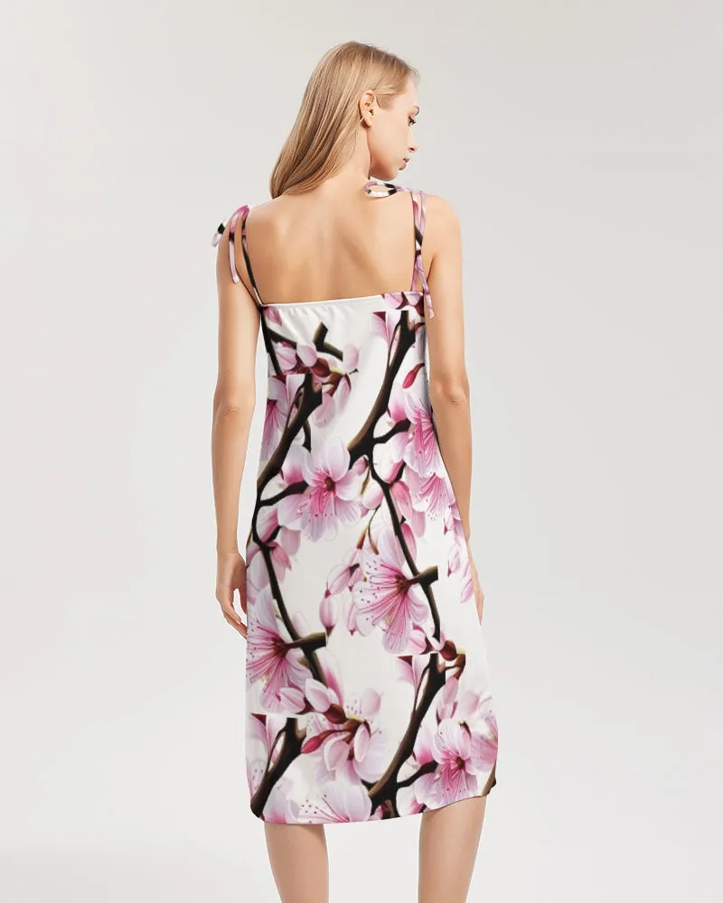 Cherry Blossom Women's Tie Strap Split Dress