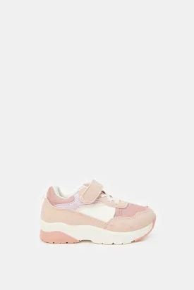 Girls Pink Velcro Sneakers