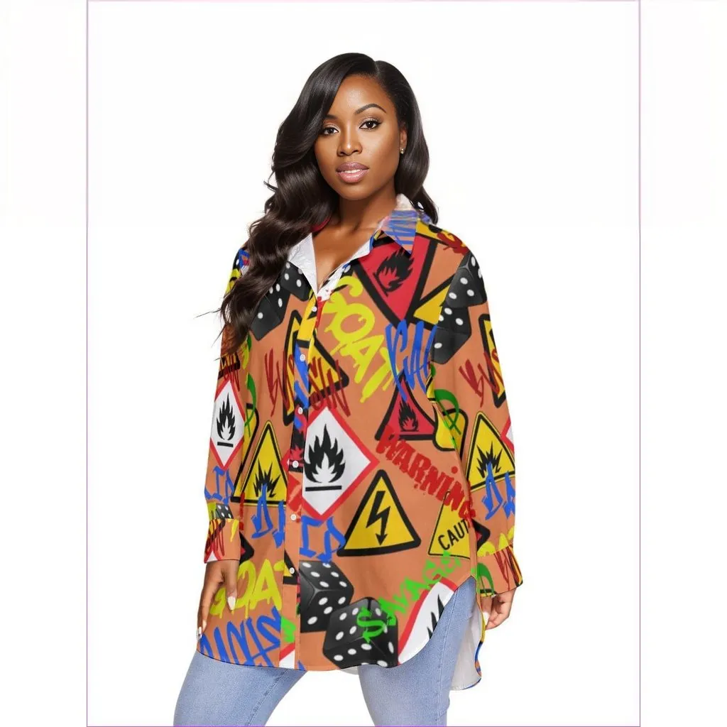 Hazard Womens Button-Up Voluptuous ( ) Plus Size