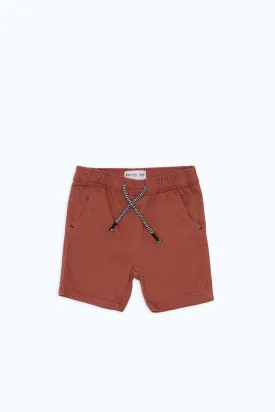Infant Boys Rust Twill Short Pull On