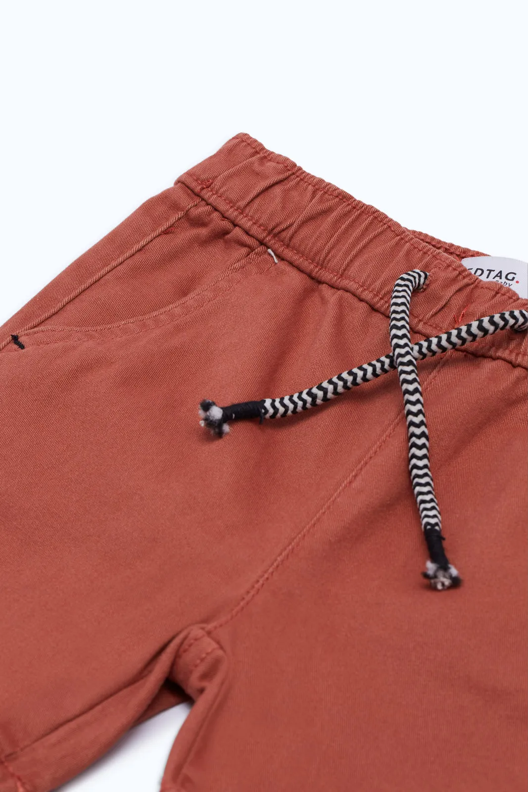 Infant Boys Rust Twill Short Pull On