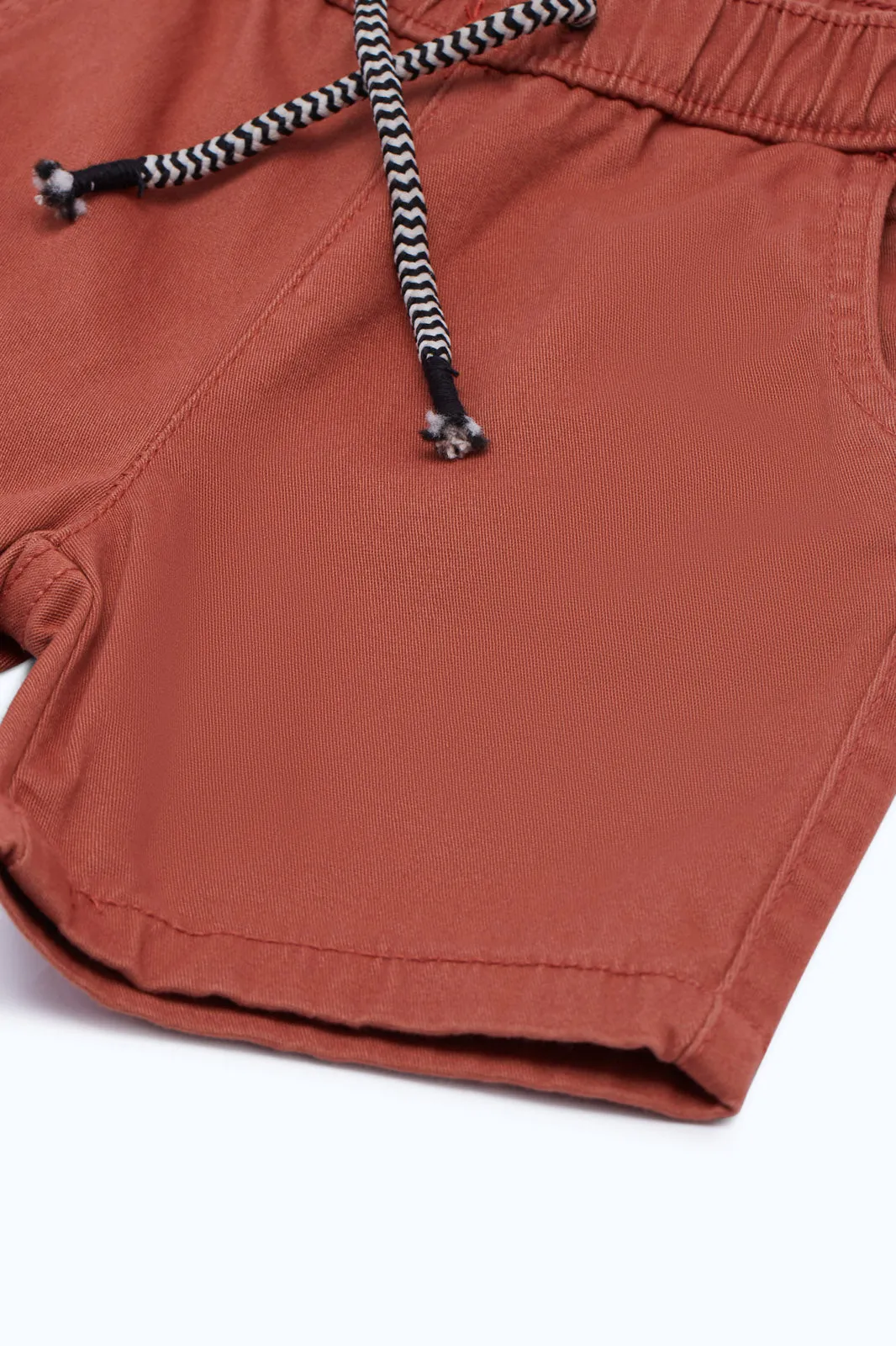 Infant Boys Rust Twill Short Pull On
