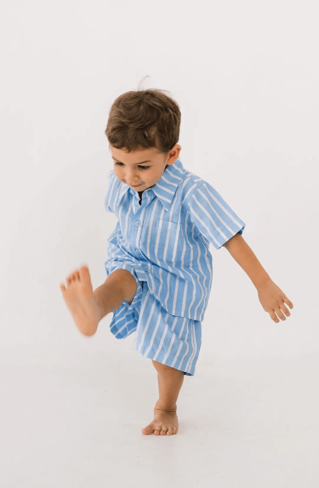 James Set in Cornflower Blue Stripe