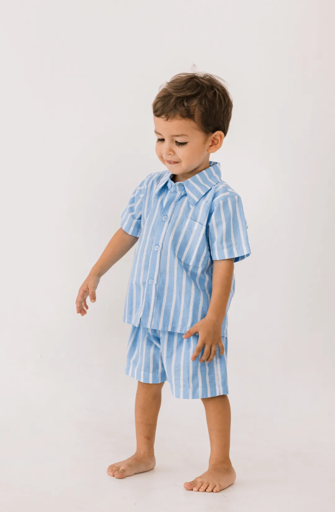 James Set in Cornflower Blue Stripe