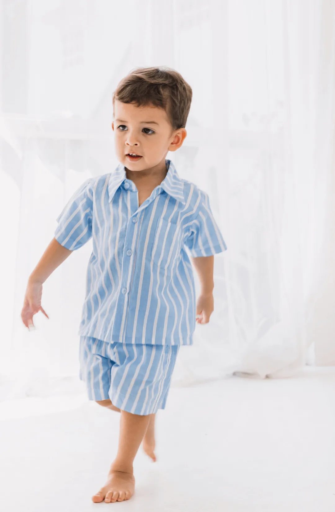 James Set in Cornflower Blue Stripe