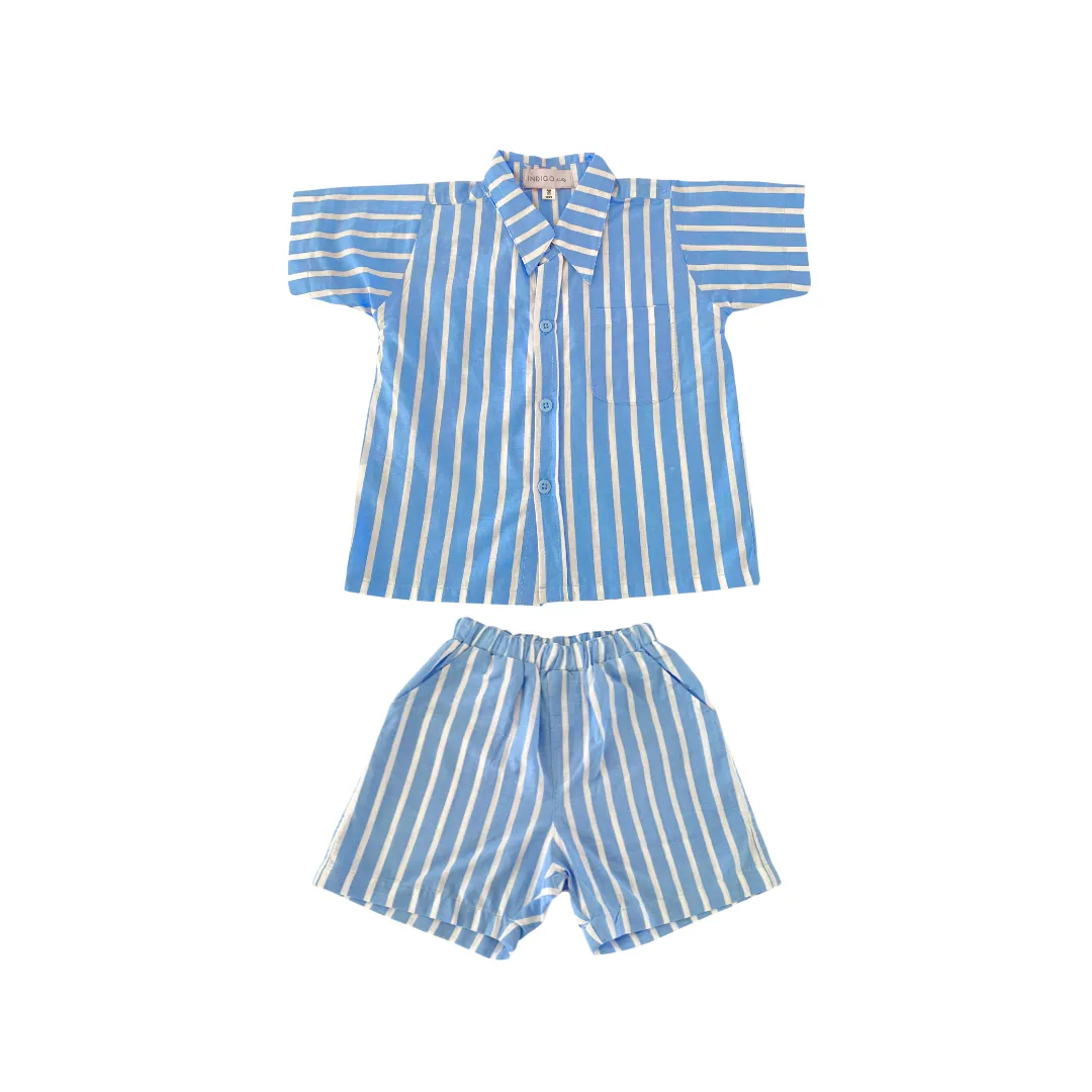 James Set in Cornflower Blue Stripe
