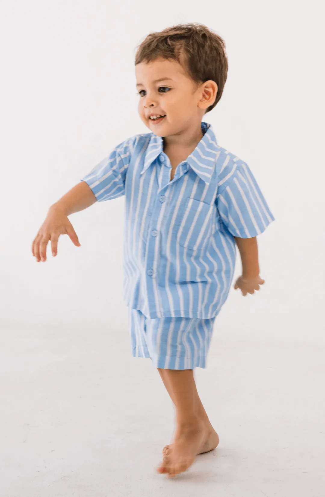 James Set in Cornflower Blue Stripe