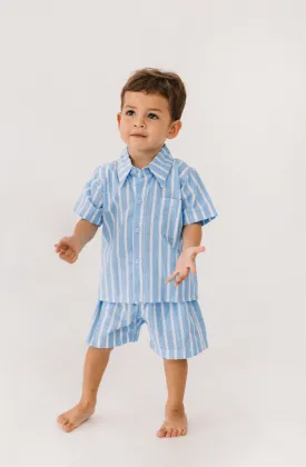 James Set in Cornflower Blue Stripe