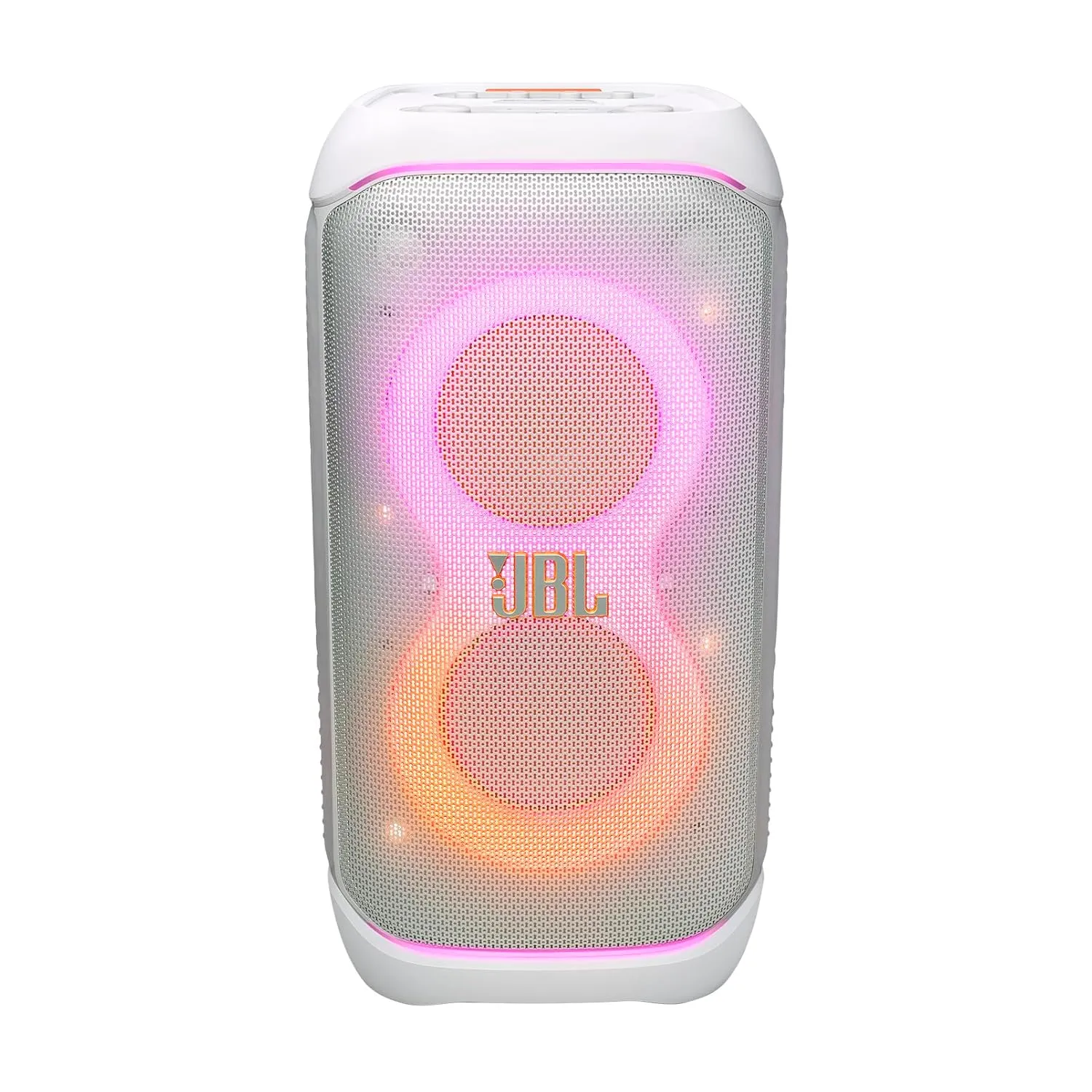 JBL Partybox 320 (White), Portable Bluetooth 240W Party Speaker, AI Sound Boost, Futuristic Light Show Potable With Battery Backup