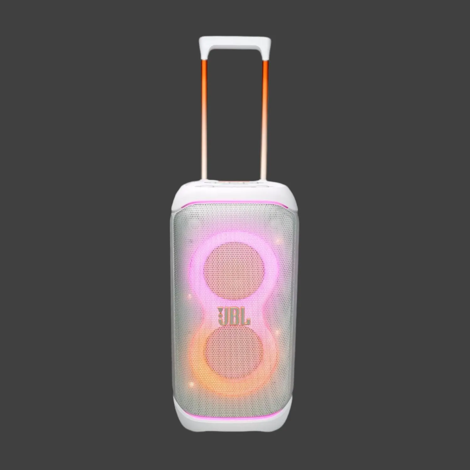 JBL Partybox 320 (White), Portable Bluetooth 240W Party Speaker, AI Sound Boost, Futuristic Light Show Potable With Battery Backup