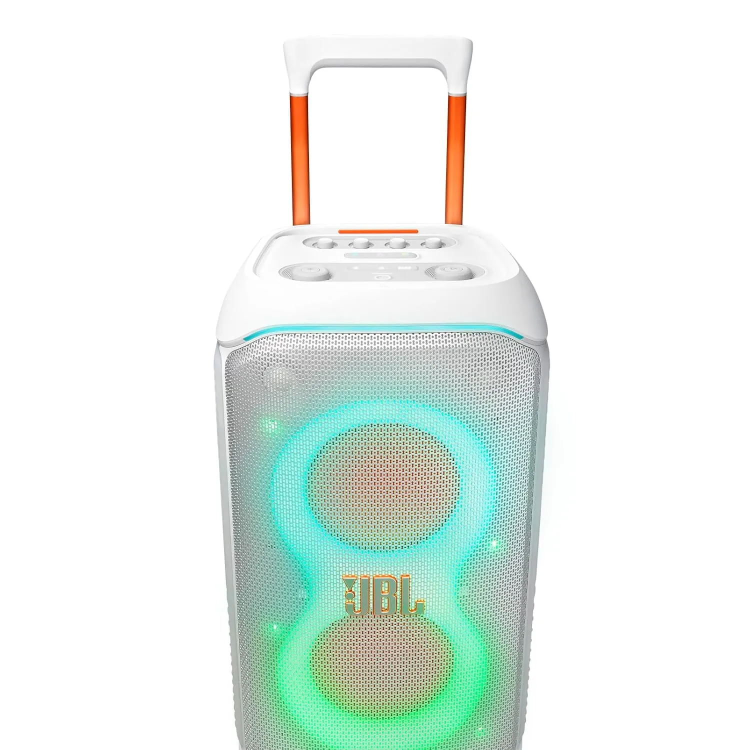 JBL Partybox 320 (White), Portable Bluetooth 240W Party Speaker, AI Sound Boost, Futuristic Light Show Potable With Battery Backup