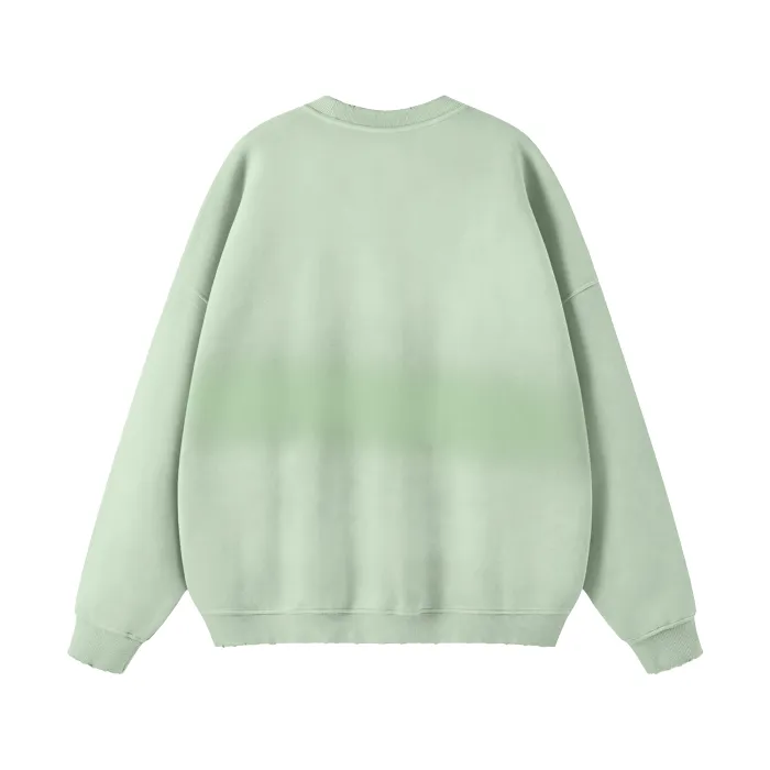 Teddy Rip Word Streetwear Unisex Colored Gradient Washed Effect Pullover